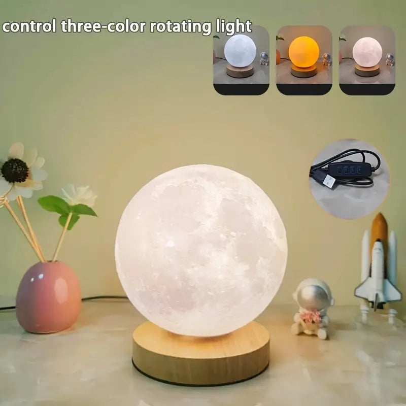 Rotating Moon Atmosphere Night Light for Bedroom