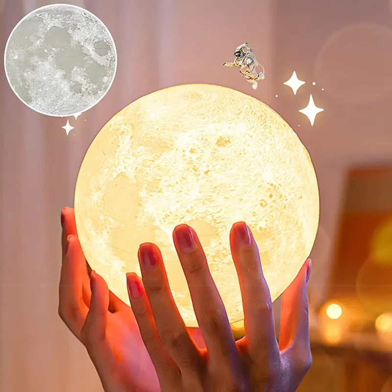 Rotating Moon Atmosphere Night Light for Bedroom