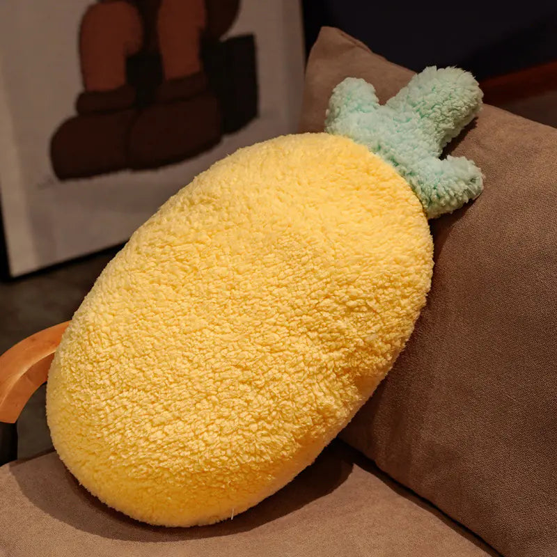 Cute Cartoon Fruit Plush Pillows - Carrot, Cactus, Pineapple