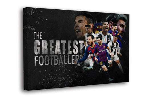 The Greatest Footballers Wall Art Canvas Home Room Decor Framed Poster 8" x 12"